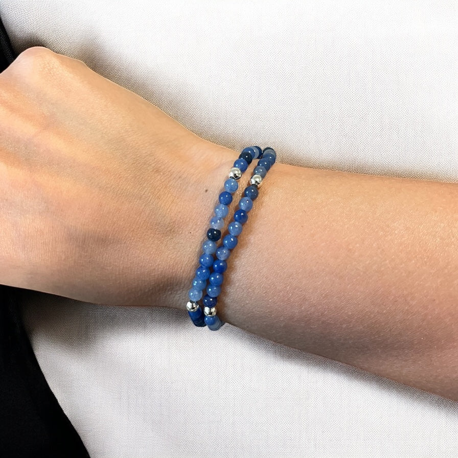 Handmade Beaded Rosary Bracelet | Mini 5-decade rosary | White Natural Stone Beads & Magnetic Clasp | 14k Gold Plated | St Benedict Medal