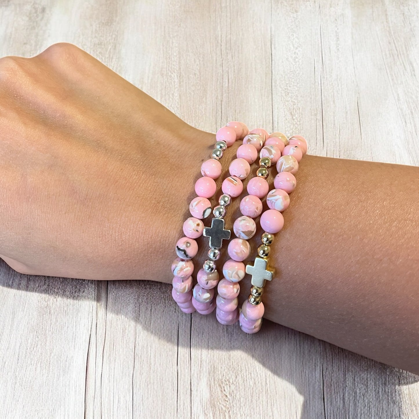 Handmade Stretch Beaded Rosary Bracelet, Colombian Elastic Rosary Bracelet, Catholic Gifts, Catholic Jewelry, Rosary Bracelet for Women