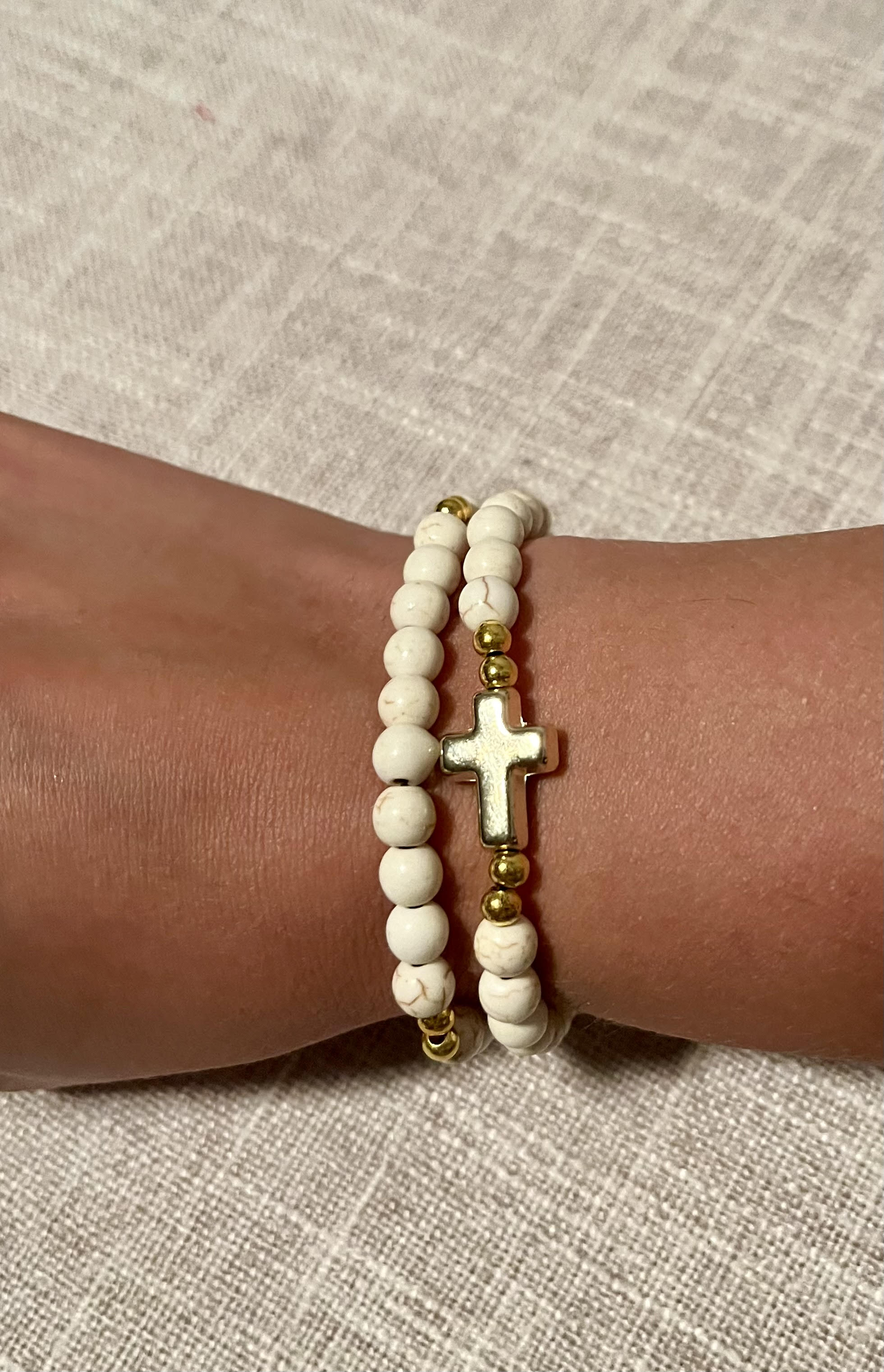 Pulsera de rosario elástica hecha a mano con cuentas, pulsera de rosario elástica colombiana, regalos católicos, joyería católica, pulsera de rosario para mujer